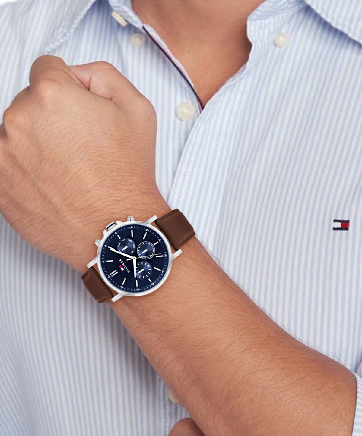 Tommy Hilfiger Multifunktion Analog Quarzuhr für Herren mit Edelstahl- oder Lederarmband