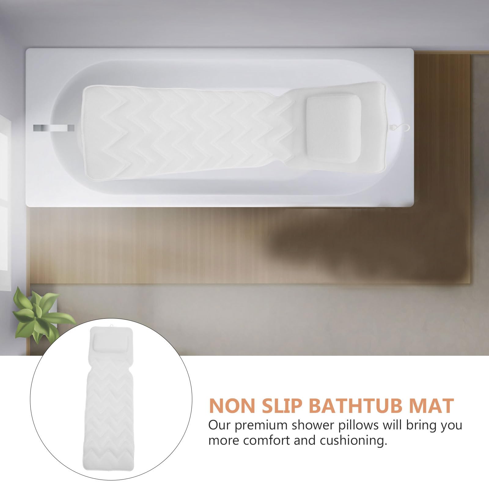 Cojín Reposacabezas Antideslizante para Bañera Alfombra de Malla Transpirable 3D y Ventosas, Soporte para Cuello y Espalda, Uso en Baño SPA