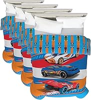 Vista 10 de Franco Ropa de cama para niños, edredón reversible de microfibra súper suave, tamaño individual/matrimonial, Hot Wheels