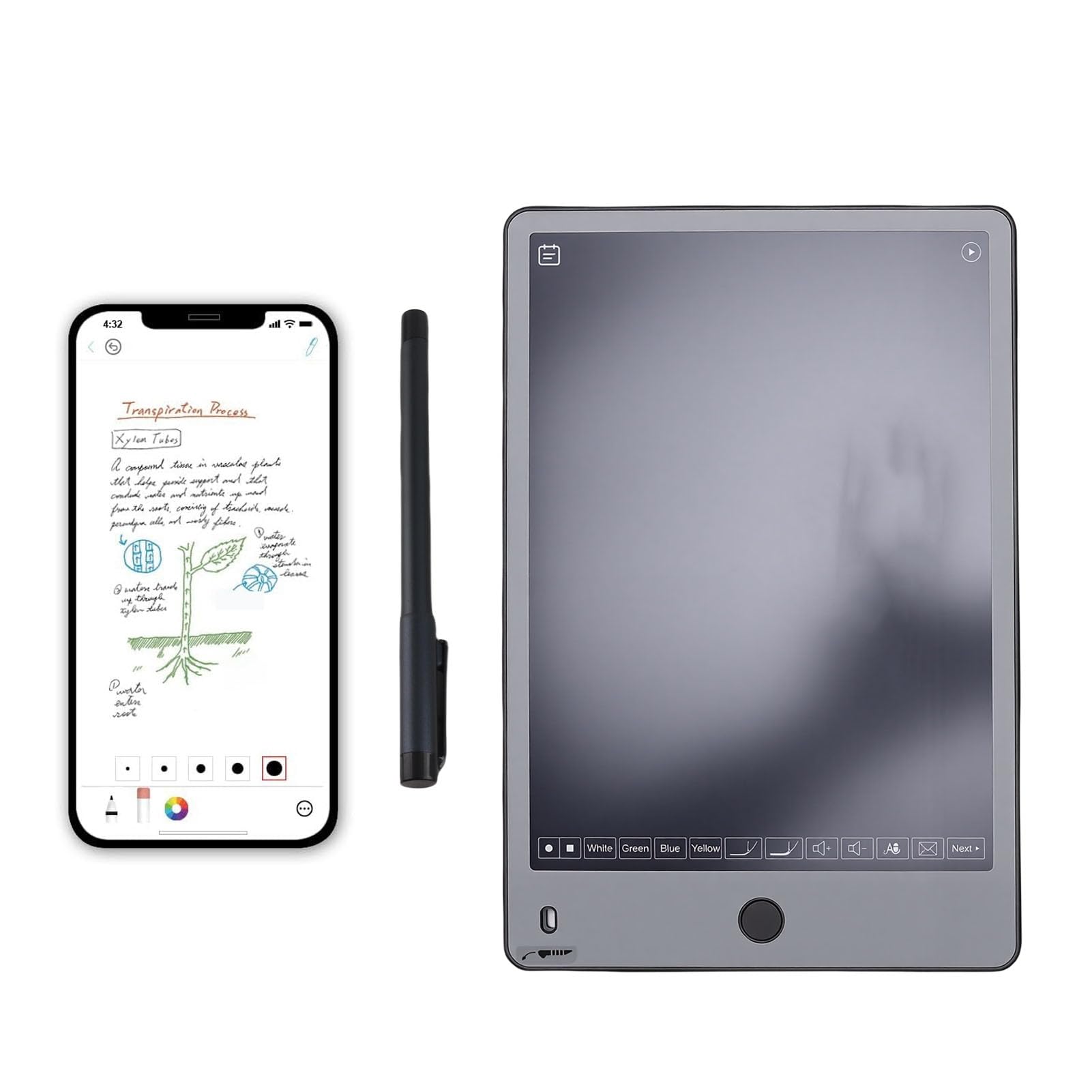 Elprico Elektronisches Notizbuch mit Stift, Digitalem Smart Pen und Schreibtafel-Set, Echtzeit-Synchronisierung Zum Digitalisieren, Konvertieren in Text, Speichern und Teilen von
