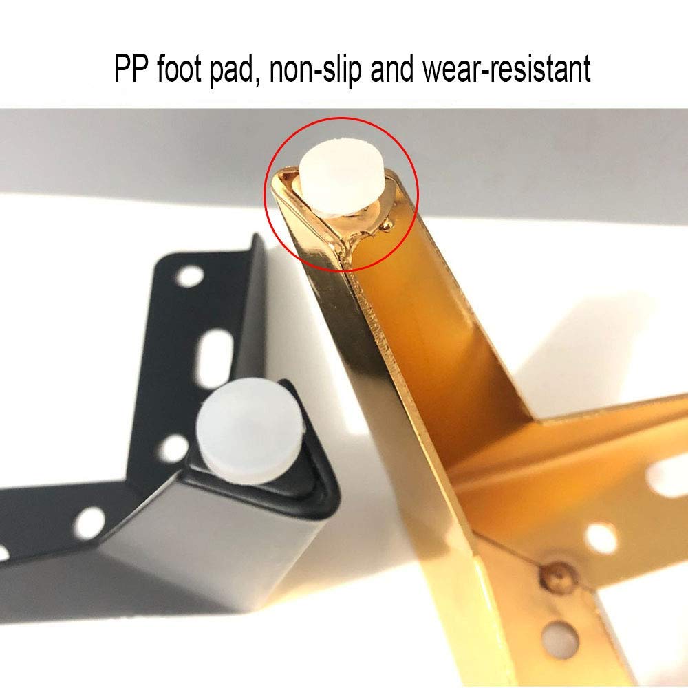 Gambe per mobili, Tavolo Rettangolare Regolabile, scrivania da Pranzo, in Acciaio Resistente, Stile Industriale Moderno, con Viti, Set da 2, Oro, 50 cm/19,7 Pollici