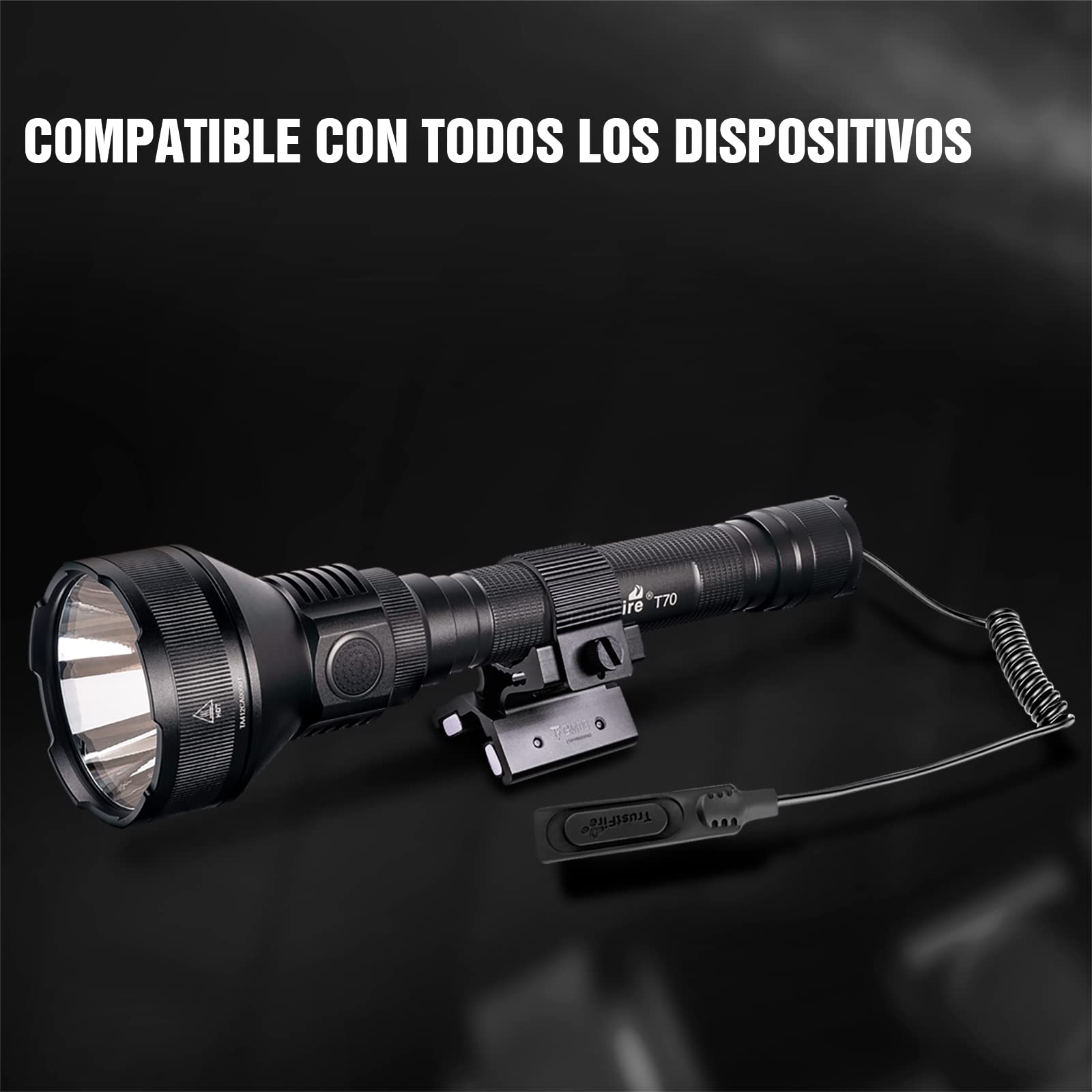 TrustFire T70 Kit Lampe Torche Tactique 2300 Lumens, Lampe de Poche Rechargeable Ultra lumineuse, Lampe Torche Étanche, Portée de 1000 Mètres, Pour Camping Randonnée Urgence Militaire Chasse