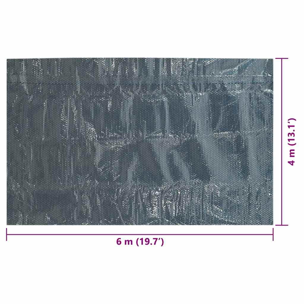 Ruchoma plandeka solarna do basenu PE 600 x 400 cm czarno-niebieska | Redukuje parowanie wody, zmniejsza zużycie środków chemicznych, łatwa instalacja, do mniejszych basenów