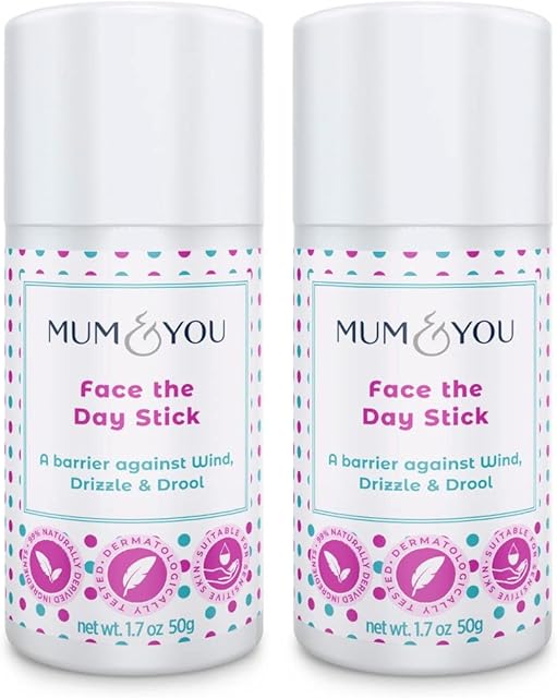 Mum & You Baby Face the Day Stick with Sunflower & Coconut Oils, Beeswax & Shea Butter for Natural Skincare. Protect your Baby's Face from Irritants, and Soothe Eczema & Irritated Skin. (2 Sticks)