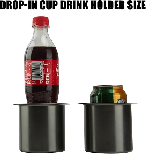 Miniatura 3 de Paquete de 2 soportes negros para bebidas de acero inoxidable 304, soporte para bebidas de mesa de póquer para sofá de cine, yate, autos de