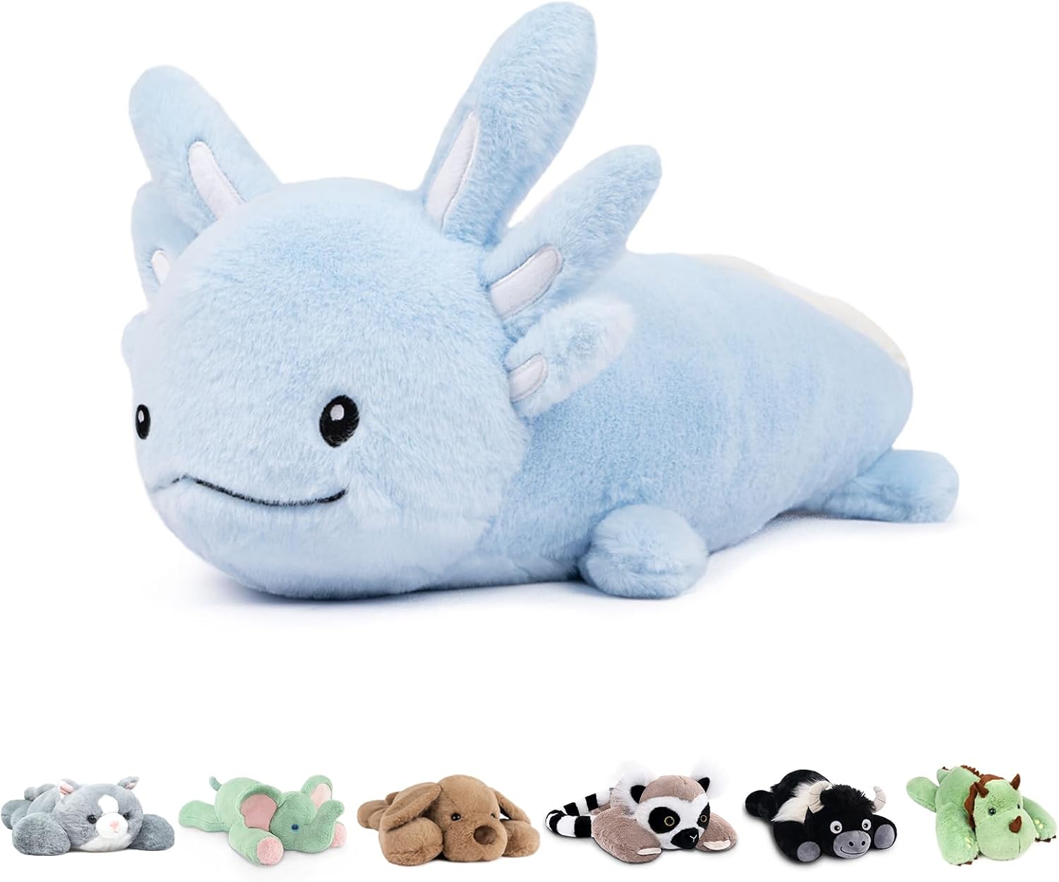 Niuniu Daddy 24" | 5 Pound Blue Axolotl Weighted Stuffed Animals for Kids Adults Girls Boys, Giant Cute Axolotl Stuffy Plush Toy, Kawaii Body Pillow Present for Holidays Christmas
