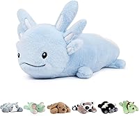 Vista 1 de Niuniu Daddy Animales de peluche con peso de ajolote azul de 18 pulgadas 2.8 libras para niños, adultos y niñas, juguete de peluche gigante
