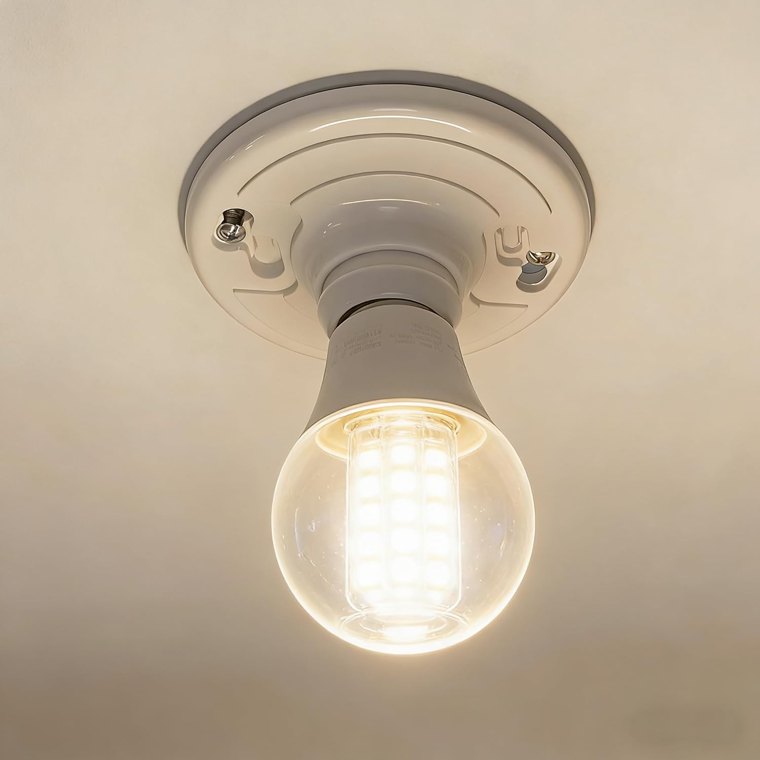 2 Pcs Keyless Plastic Lamp Holder Medium Base, E26 Ceiling Light Sockets, Universal Replacement Socket for Home Use, UL Listed, Compatible with LED and Incandescent Light Bulbs, 660W