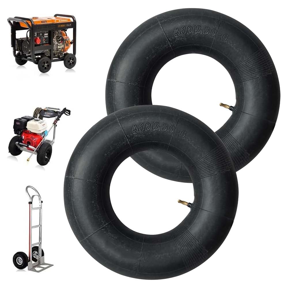 Udbrud 2PCS Wheelbarrow Inner Tube, 4.10/3.50-6 inches Inner Tube Replacement Thickened Inner Tube Replacement Tire Tube for Wheelbarrows Cart Wheel Hand Truck Wheel