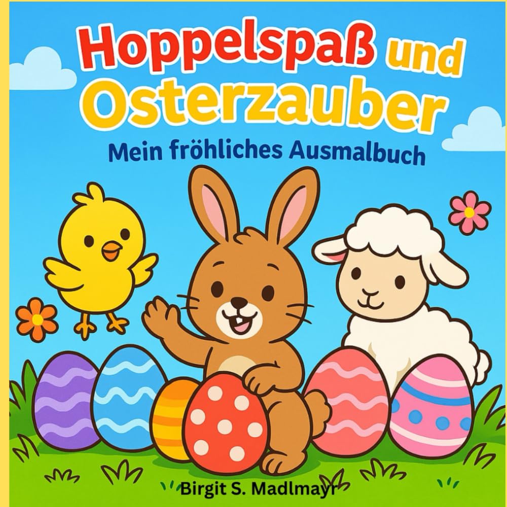 Hoppelspaß und Osterzauber: Ein fröhliches Oster-Malbuch für Kinder von 3–7 Jahren mit 46 liebevollen Ausmalbildern