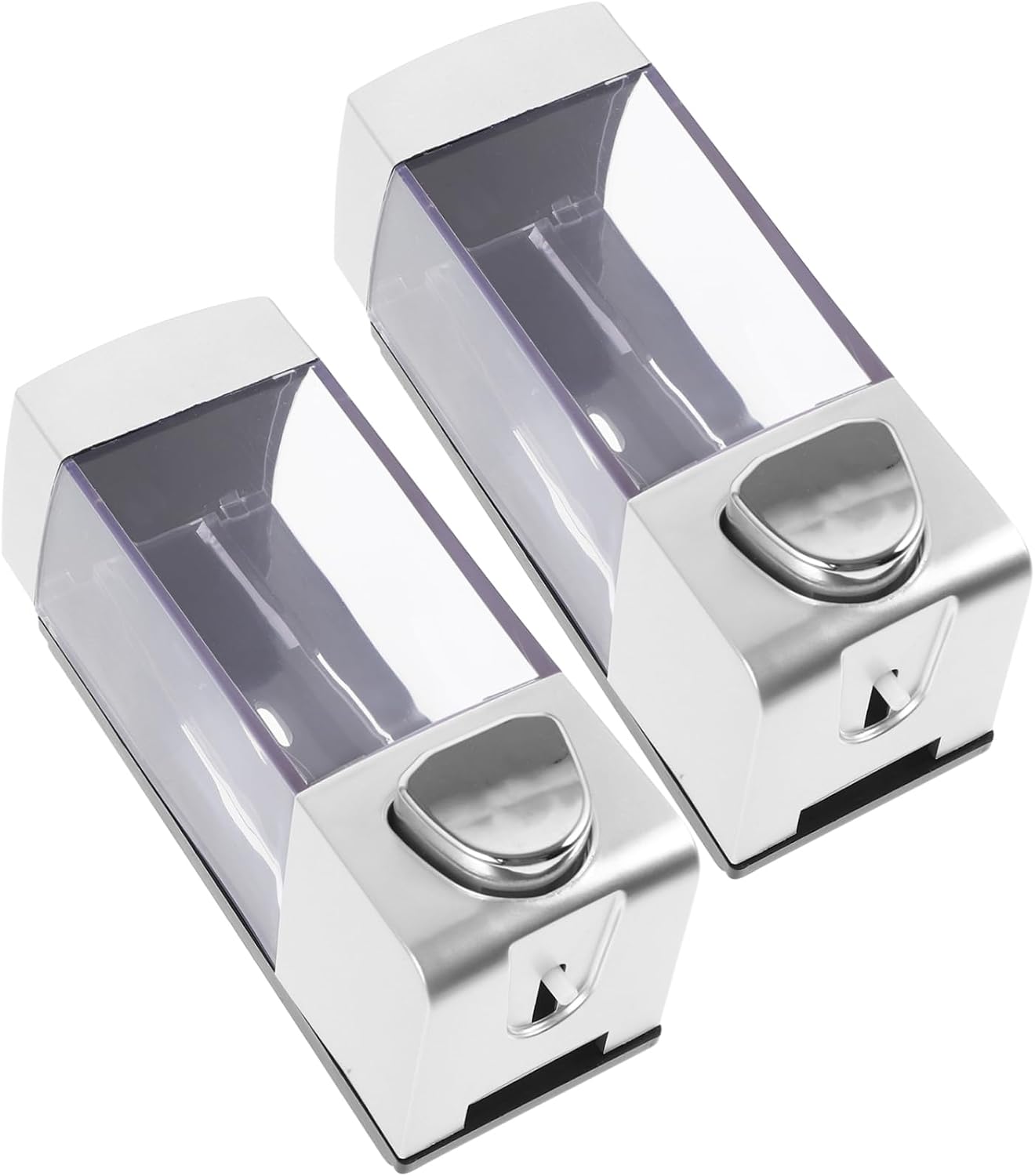 2Pcs Wall Mounted Soap Dispenser Shower Shampoo Container Lightweight Bathroom Soap Holder Transparent Design for Easy Liquid Observation for Kitchen Office