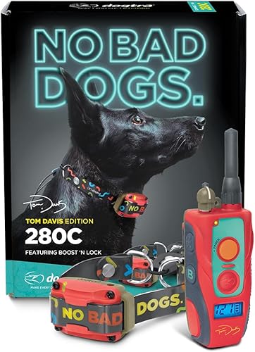 Dogtra E-Collar Tom Davis 280C - Collar de entrenamiento para perros con control remoto Boost N' Bungee Vibration, collar electrónico impermeable