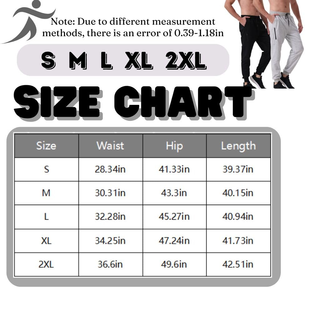 Confezione da 2 pantaloni da jogging da uomo con chiusura lampo, pantaloni slim fit con tasche, elastico in vita, da uomo