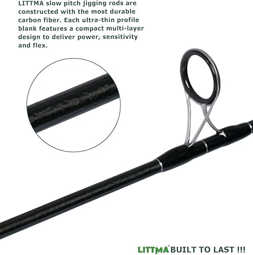 Miniatura 3 de LITTMA Caña de jigging Rod de paso lento LITTMA Jigging Rod Jigging Rod de agua salada caña giratoria de una pieza en costamar adentro