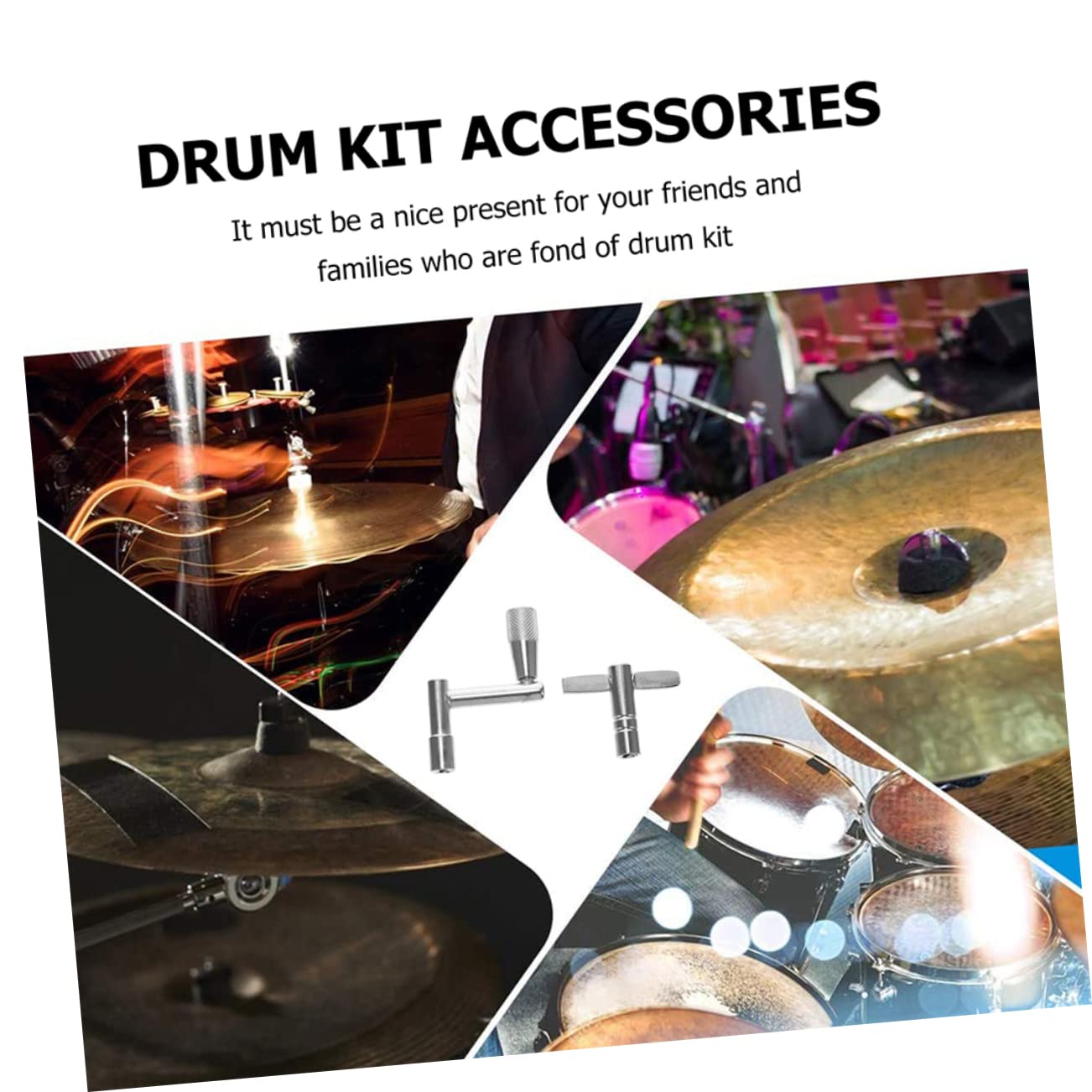 Levemolo 6pcs Universal Drum Tuning Keys Metal Drum Set Adjustment Wrenches Essential Drum Supplies for Drummers