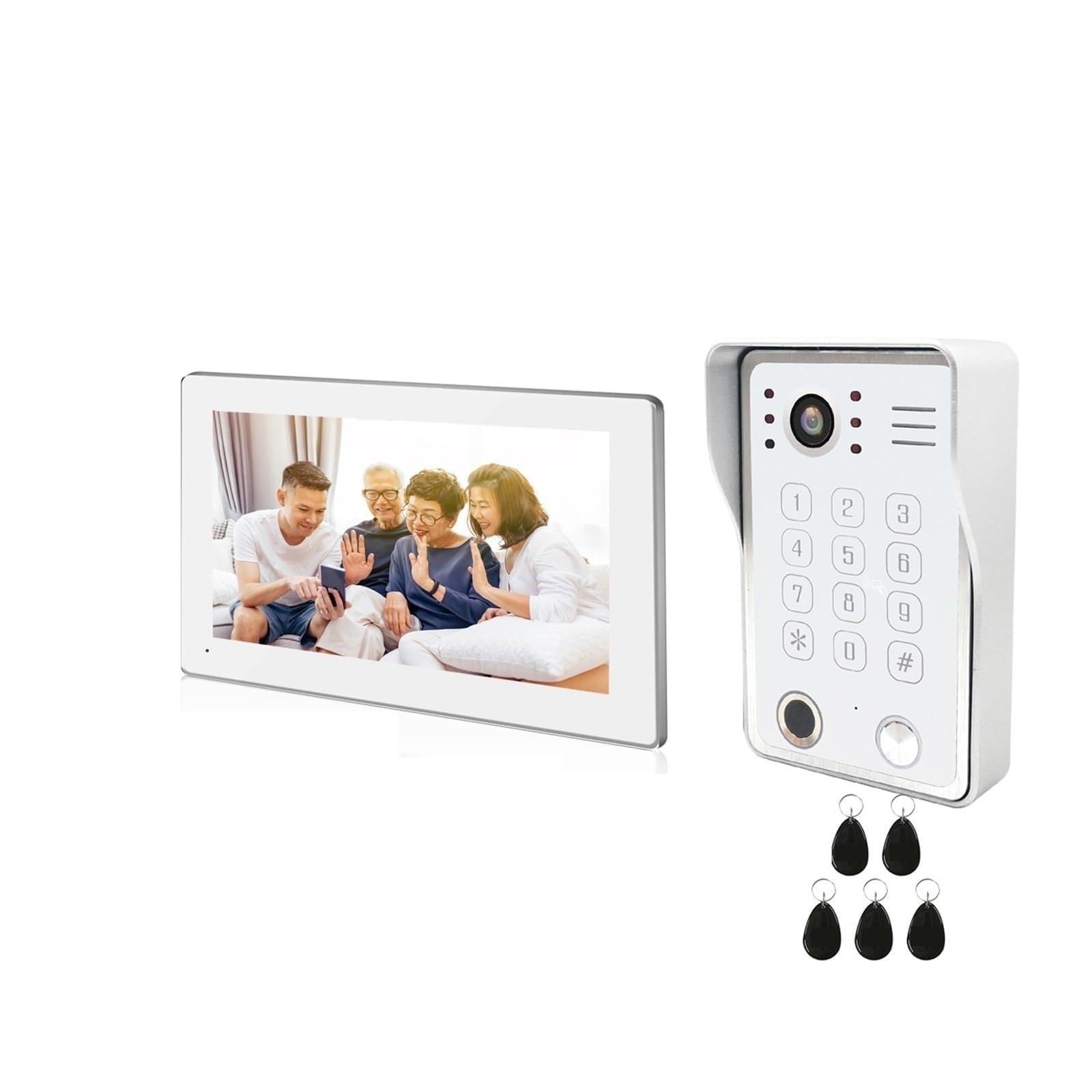 Hvsyvvsrl 218Ws 7Inch Video System Home Fingerprint 5In1 Unlock Entry Doorphone Smart 1080P Touch Wifi Monitor Cam Doorbell Two Way Audio(218Ws 7Inch)
