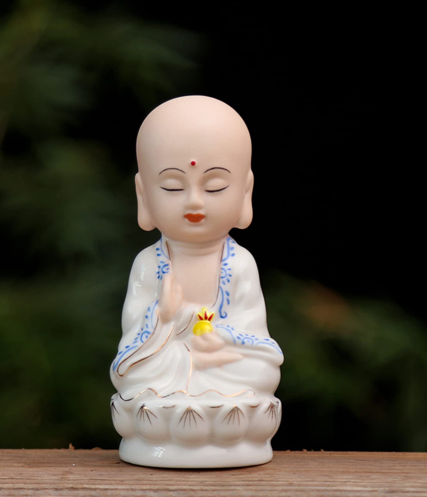 Dytartzx Ceramic Ornament Religious Buddha Statue Figurine Handcrafted Sculpture Ornament Arts Home Office Desktop Decor Gift
