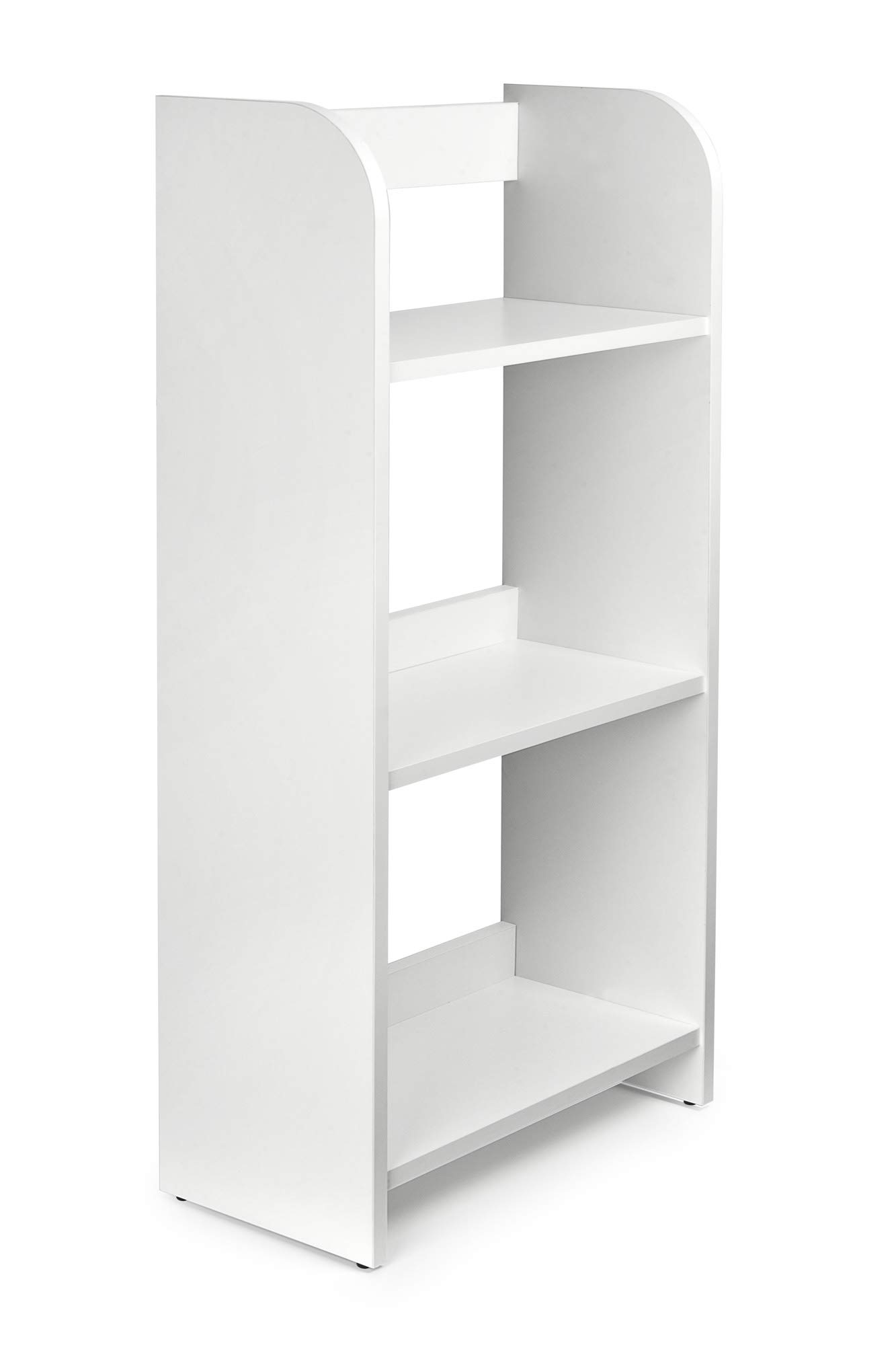 Leomark scaffale per cameretta bambini 50cm x 25cm x 102,5cm (LxPxA), mobile porta giocattoli, libreria armadio pannelli stile scandina, mobili in legno colore BIANCO