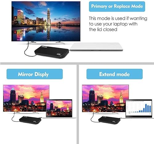 Miniatura 5 de WAVLINK Estación de acoplamiento universal USB 3.0USB-C para laptop, monitor de video dual compatible con DVIHDMIVGA, Gigabit Ethernet, audio, 6