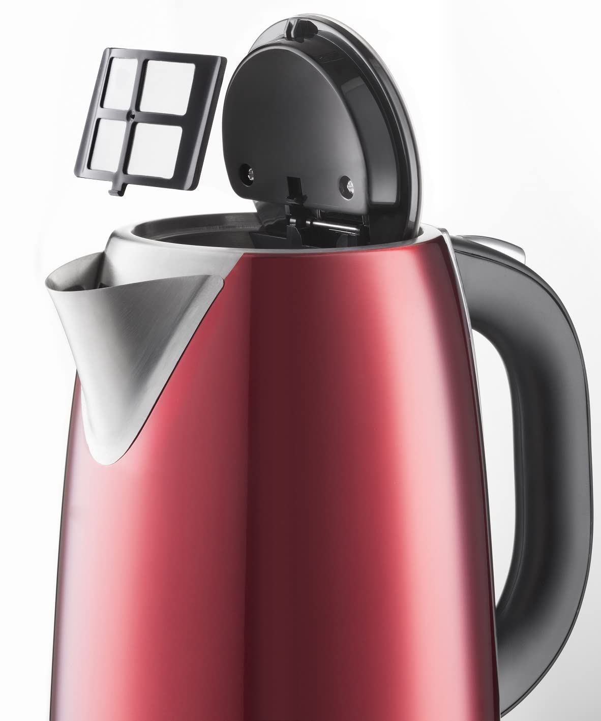 Grundig WK 6330 Wasserkocher, Rot (Metallic), Edelstahl