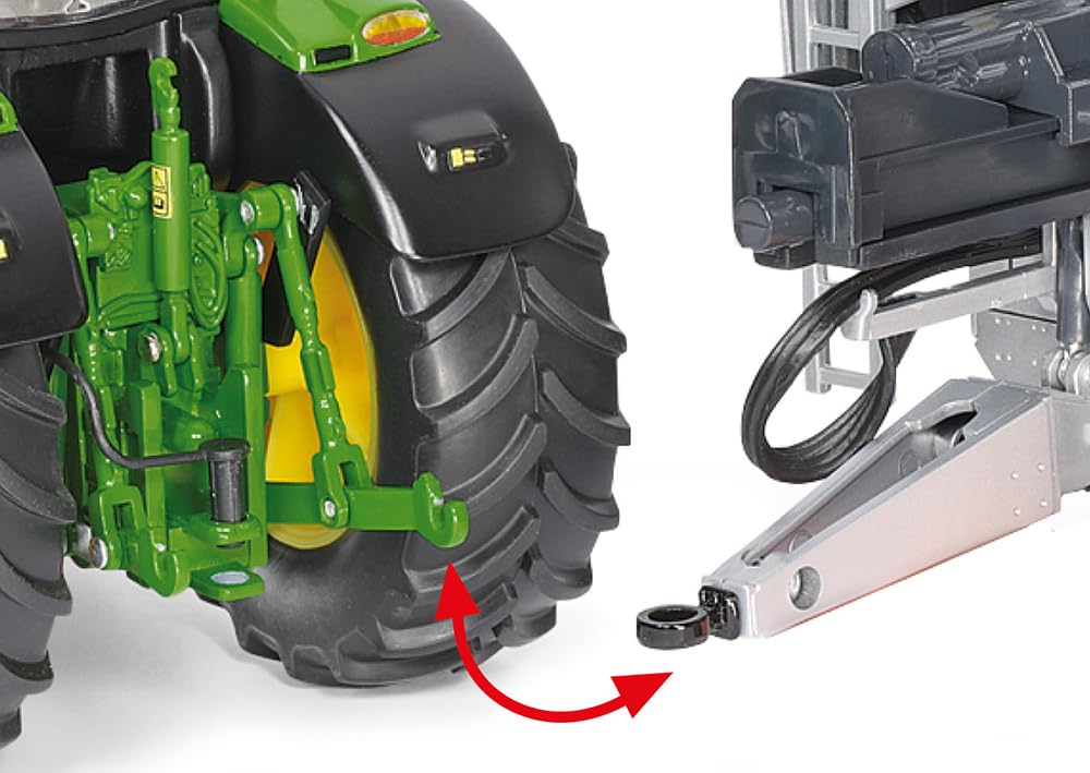 WIKING 077870 John Deere 6R 250 Modelltraktor, 1:32, Metall/Kunststoff, Ab 14 Jahre, Viele Funktionen, Motorhaube zum Öffnen, Bewegliche Ober- und Unterlenker, Inkl. Frontgewicht