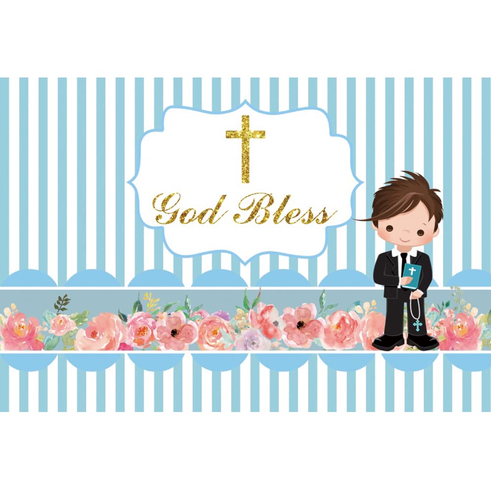 Baptism Backdrop Boy Girl God Bless Photo Background 7x5ft Rustic Wood Lights First Holy Communion Backdrop Christening Decorations Baby Shower Party Banner 1st Birthday Studio Photo Booth Props - View #7