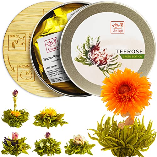 Teeblumen Geschenkset mit 6 Teerosen, Tee Set Geschenk für Frauen | Originelle Geschenkidee zu Weihnachten, Geburtstag oder jedem Anlass Teeblumen Geschenkset mit 6 Teerosen, Tee Set Geschenk für Frauen | Originelle Geschenkidee zu Weihnachten, Geburtstag oder jedem Anlass
