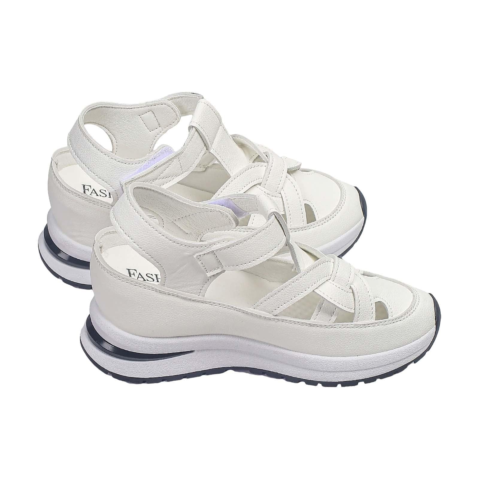 Women's Platform Sandals Summer Closed Toe Sandals Casual Lightweight Hollow Out Breathable Wedge Slippers Trendy Height-Boosting Thick Sole Walking