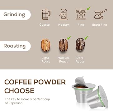 RECAPS Stainless Steel Refillable Filters Reusable Pods Compatible with Nespresso Original Line Machine BUT NOT All (3 Pods+120 Lids+1 Tamper)