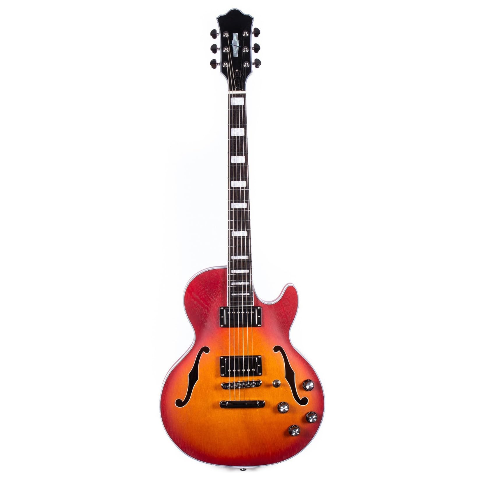 Standard Gitara Elektryczna Profesjonalna Gitara Elektryczna Semi Hollow Z Mahoniowym Korpusem Rozszczepianiem Cewek Odpowiednia Do Ćwiczeń Gry