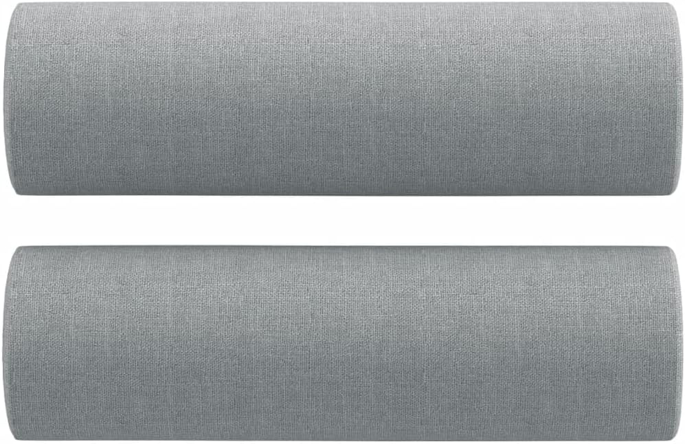 3-Seater Sofa Light Grey Polyester Living Room Furniture