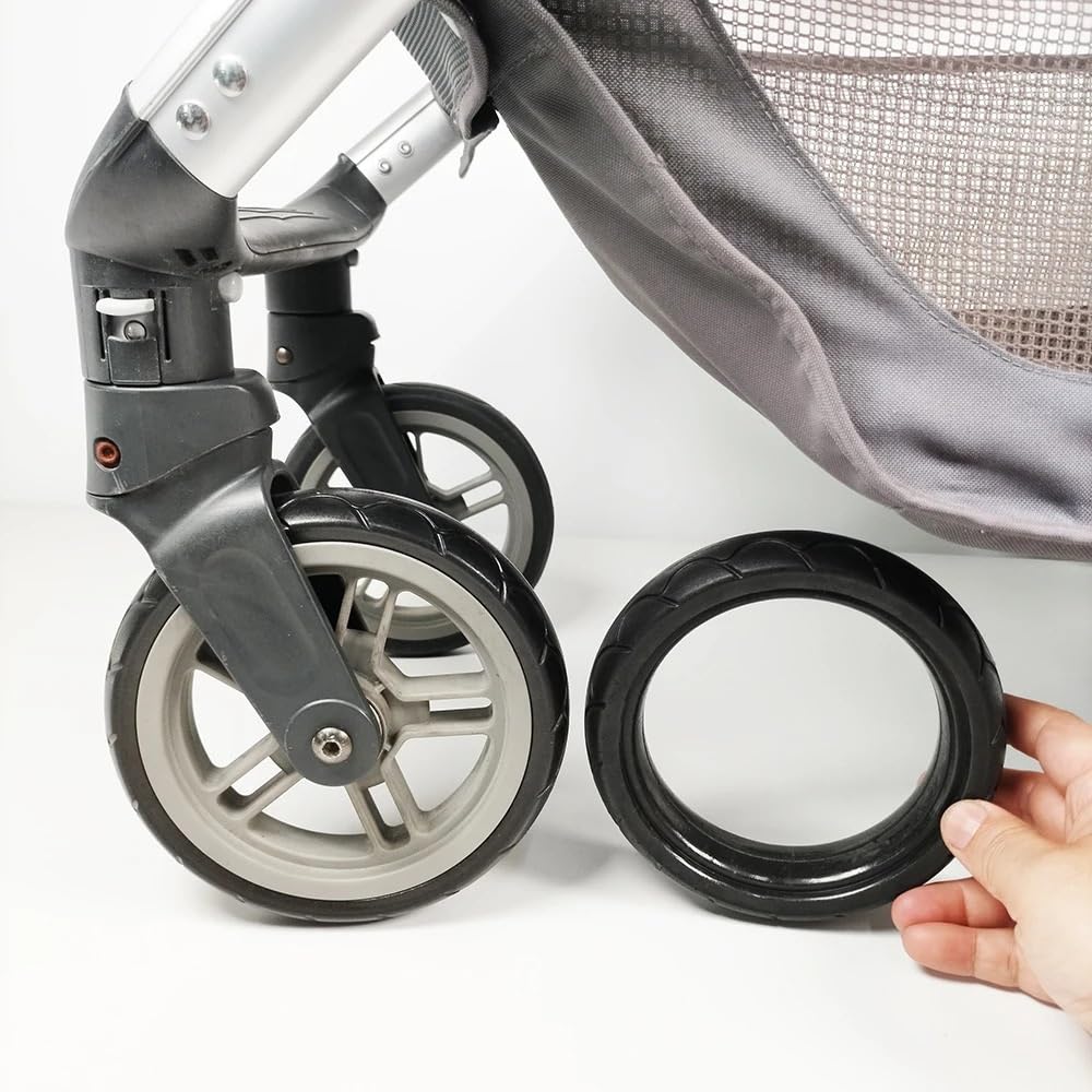 Stroller Wheel Tire Each for Uppababy Cruz V1/V2 Buggy Front Or Rear Tyre Cover PU Tubeless Direct Replacement Baby Accessories(2 Rear-Cruz V2) : Health & Household