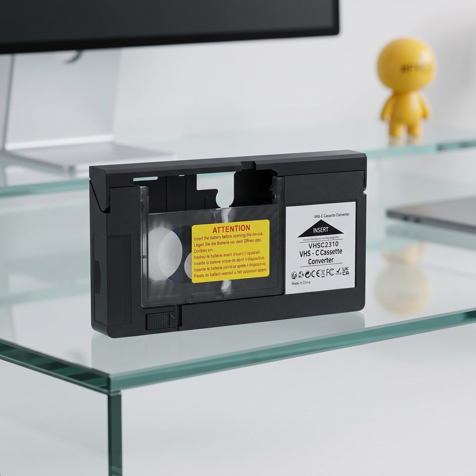 SOIMISS Adaptateur Cassette VHS-C vers Boitier Conversion Numerique Lecteur Camescope Magnetoscope Numerisation Video Archive Famille Souvenir Maison Cinema Transfert Outils Accessoire 7.27 inches
