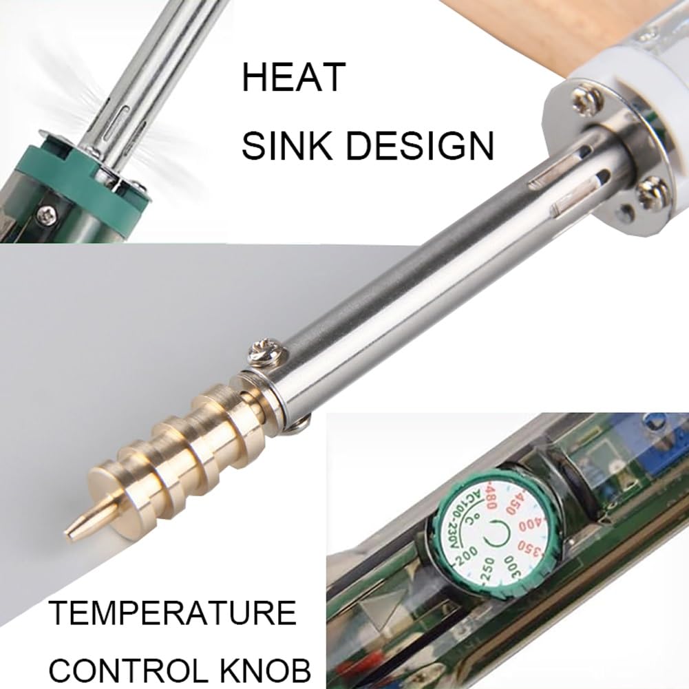 Máquina eléctrica for ranurar bordes de cuero con calor, herramienta for ranurar bordes de cuero con calor, calentador de sellado con 11 puntas de latón, temperatura ajustable, herramienta for pulir