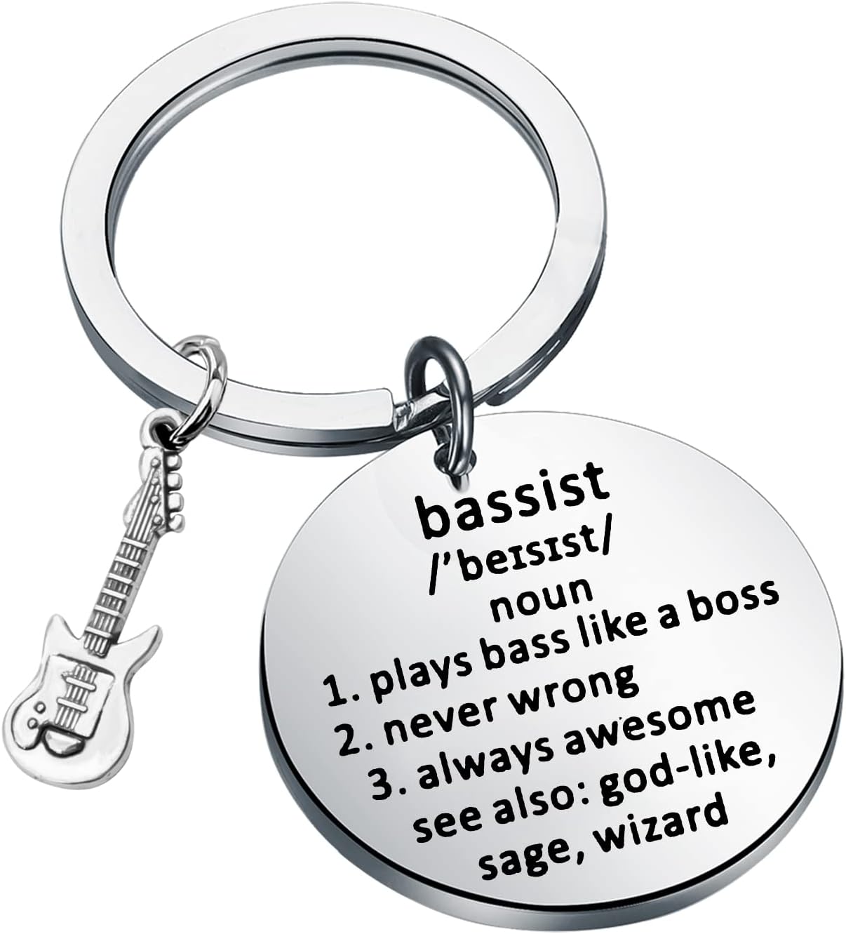Bassist Essential Keychain Gift Bass Guitar Player Gift Rock band Bassist Gift Bass Player Definition Keychain