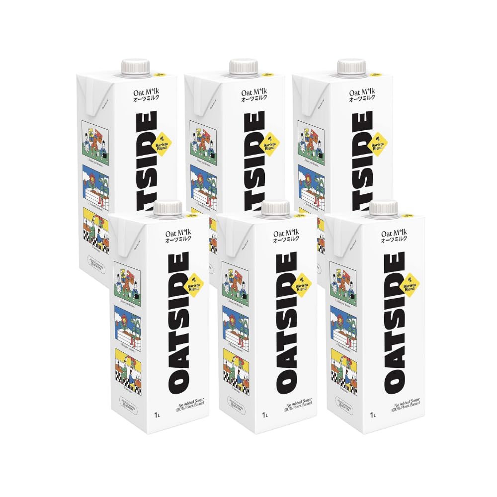 Oatside Oat Milk, Pack of 6, Barista Blend, No Added Sugar 100% Plant Based Beverage