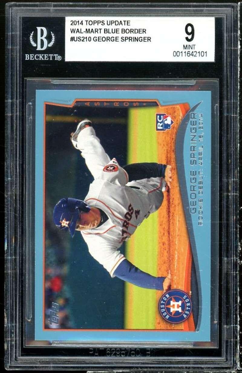 George Springer Rookie Card 2014 Topps Update Wal-Mart Border #US-210 BGS 9 - Baseball Slabbed Rookie Cards