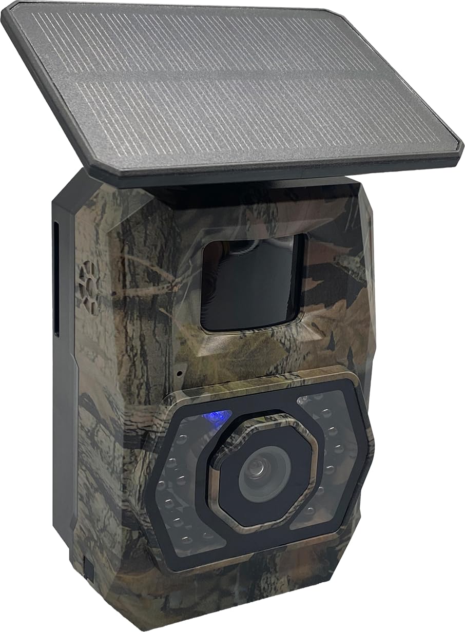 Berger & Schröter Mini caméra de Chasse WiFi 32 MP, Panneau Solaire 0,75 W, Vision Nocturne Infrarouge 940 nm, Batterie au Lithium 5200 mAh, caméra pour Animaux Sauvages, déclencheur 0,2 s
