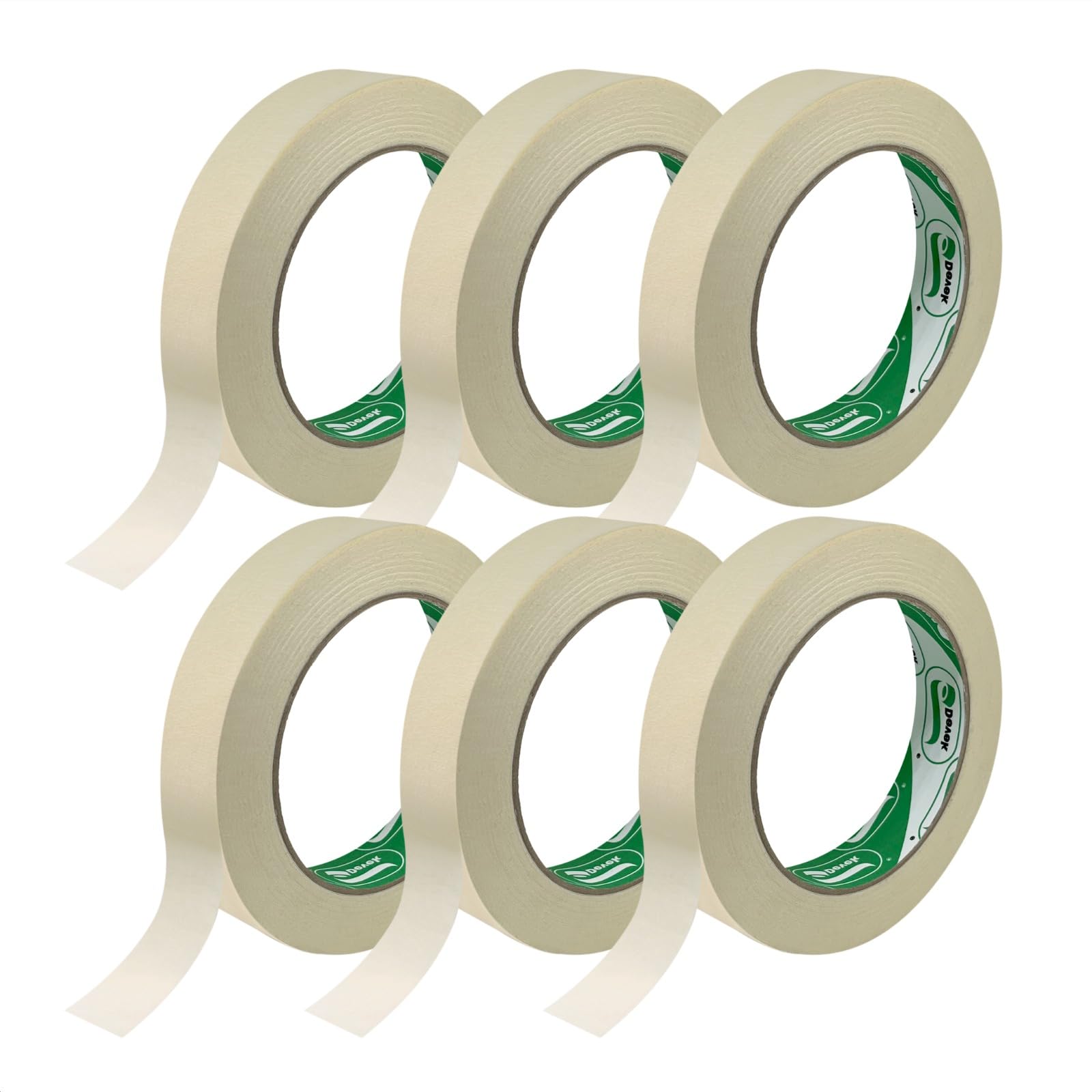 DEVEK Masking Tape, 0.7 in x 55 yds, Set of 6, for Painting, Crafting, DIY Projects, Clean Lines, Easy Removal, No Residue