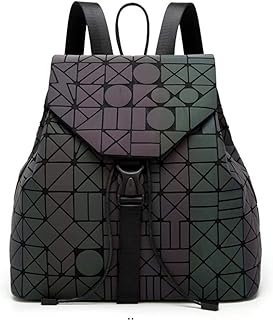 New Bao Bag Zaini luminosi Donna Coulisse Fashion Girl Zaino giornaliero Scuola Geometria femminile Pieghevole Borse da scuola per studenti-Color A