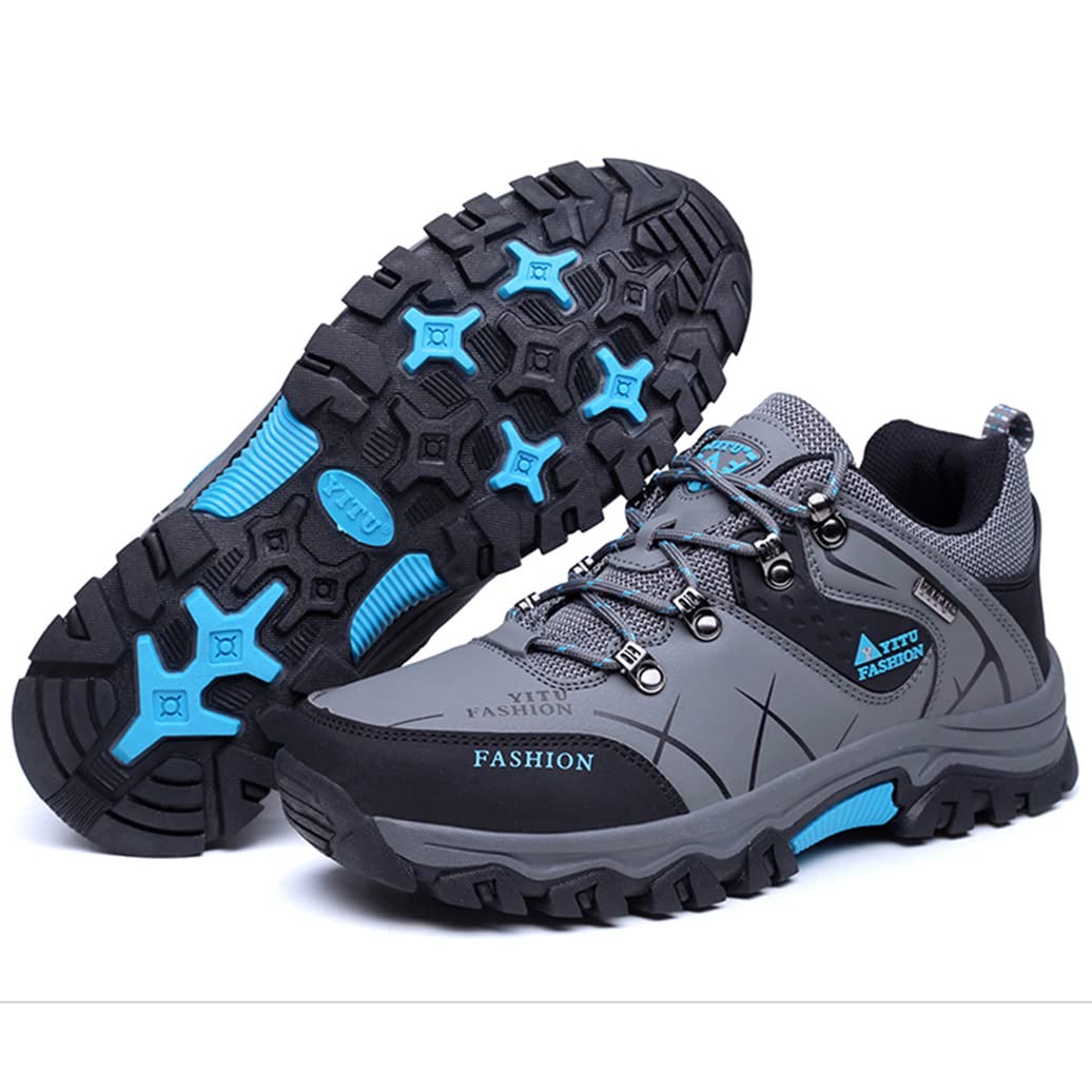 Zivopah Mens Hiking Sneakers Outdoor Low Top Trekking Boots Lightweight Backpacking Walking Camping Shoes Grey