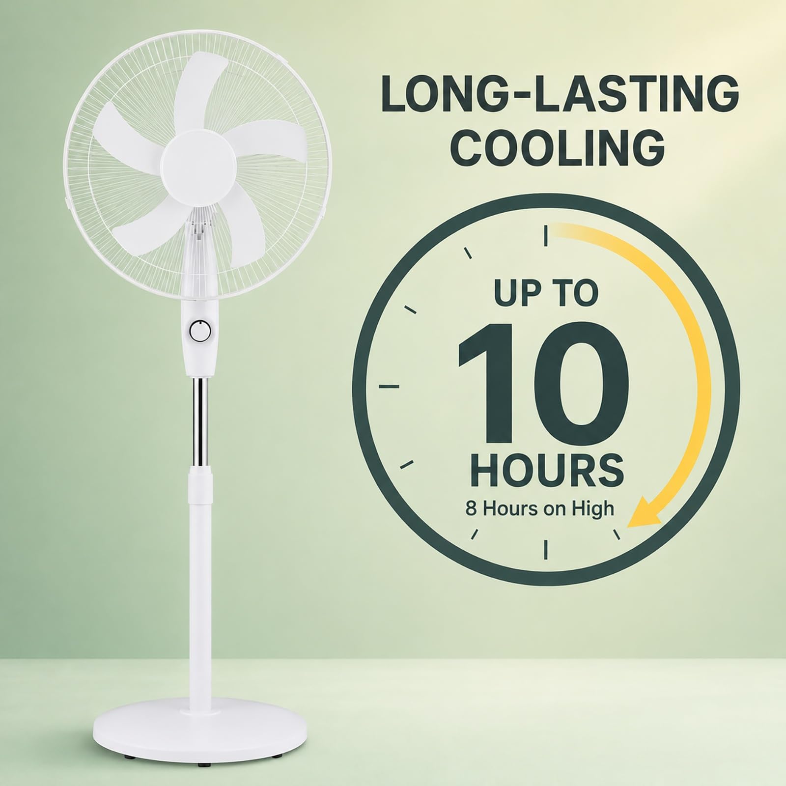 Ventilatore a Piedistallo Solare con Pannello, Ventilatore Ricaricabile | Ventilatore Oscillante a Batteria 6000mAh con 3 Velocità, Ricaricabile Ventilatore Silenzioso da Esterno