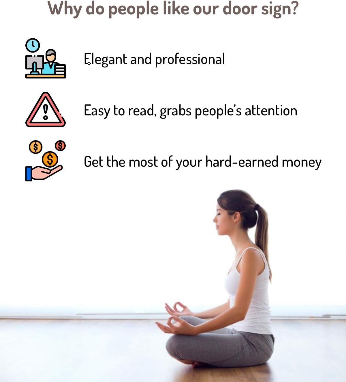2 Pack Meditation Door Hanger, 9.3"x3.5" PVC Plastic, Do Not Disturb Sign for Room image 3