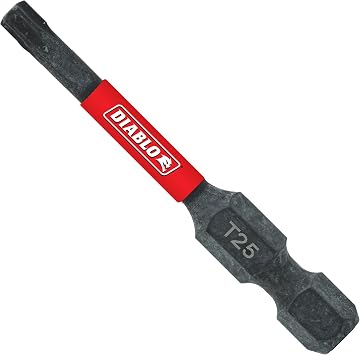 Diablo Torx Drive Bit Bulk - 1/4" Hex, 2" Length, T25 Screwdriver Head
