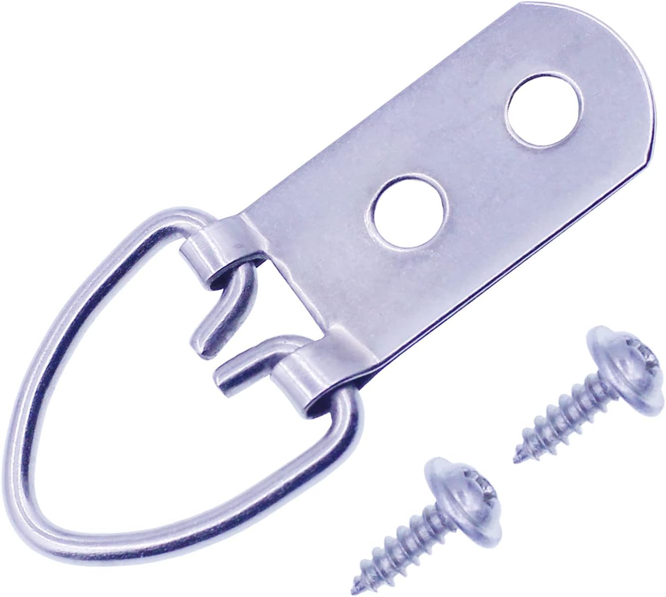 Heavy Duty D-Ring Picture Hangers with Screws, Large Wide D Ring Picture Hanging Hardware, 60 Pcs 2 Holes Picture Hooks for Mirror, Clock, Decoration, Paintings, Artwork Picture Frame