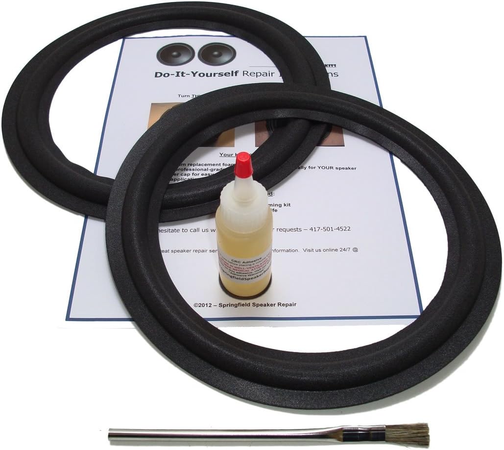 Springfield Speaker Foam Surround Edge Repair Kit - 2 Speaker Kit - Compatible With Yamaha JA-2536, JA2536, JAY-4000, JAY4000, 10442, NS-A1035, NSA1035, NS-A66, NSA66, NS-200, NS200, NS-440, Many More