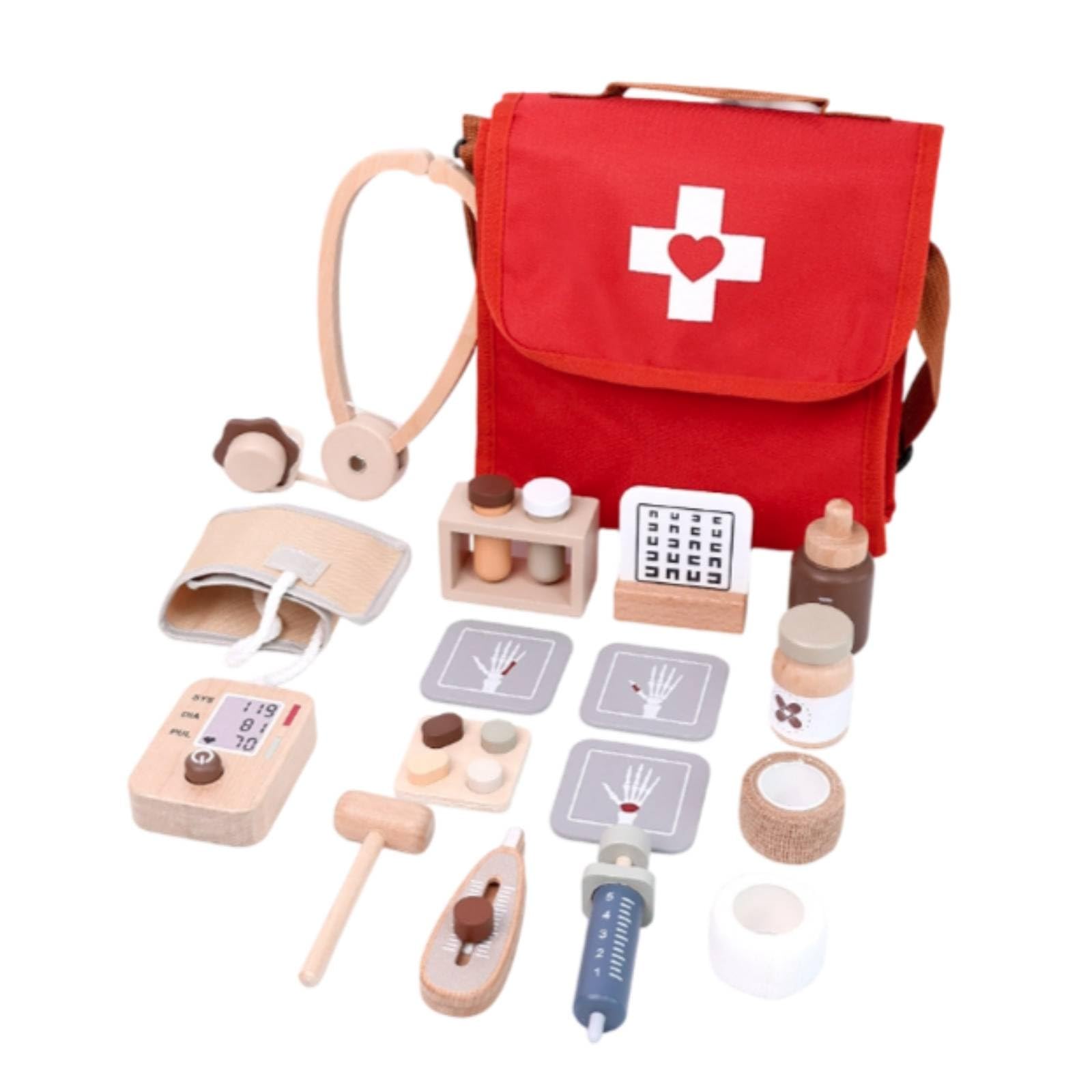 Valigetta Del Dottore Educativo Kit Medico Giocattolo Realistico Gioco D'imitazione per Casa, Asilo