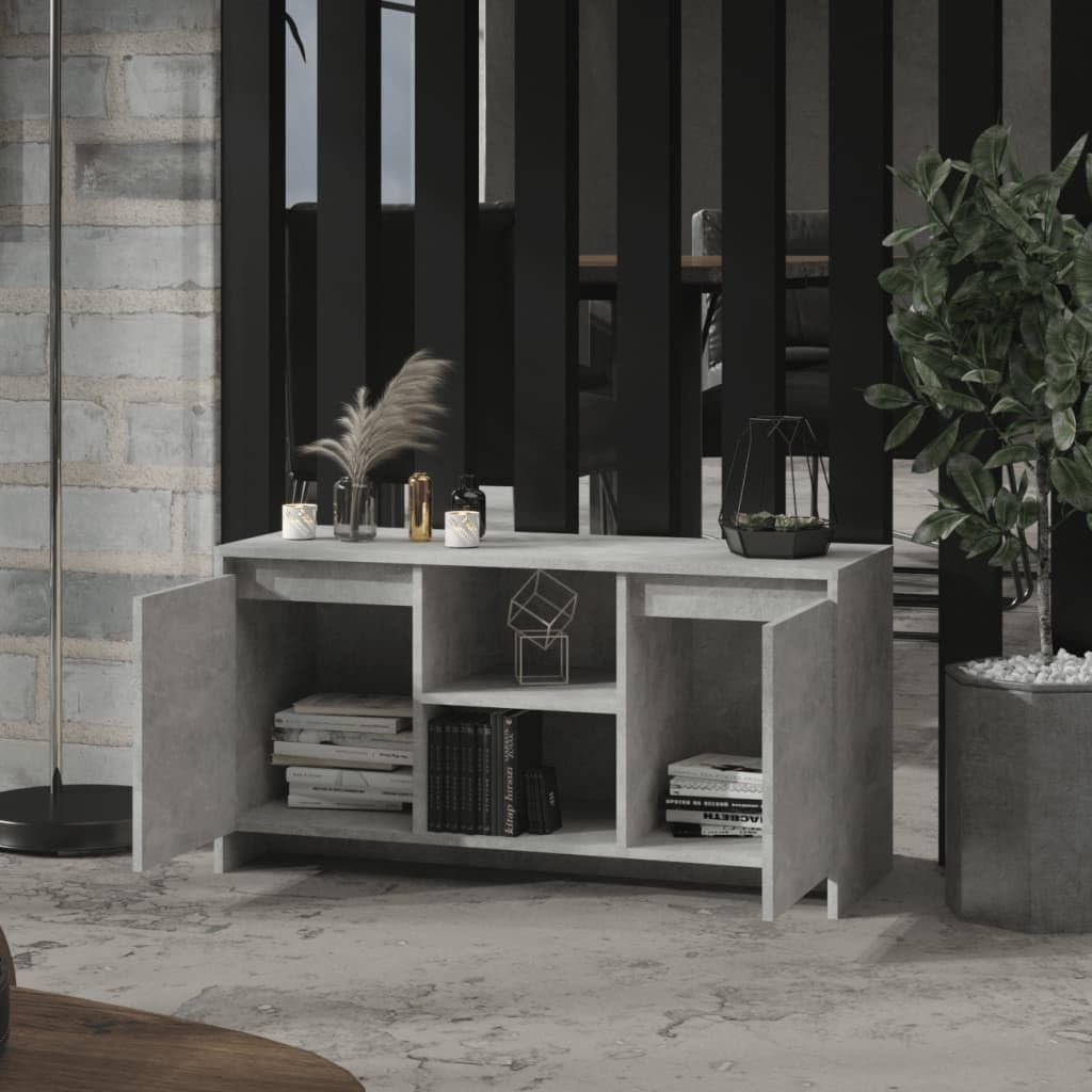 Mobile TV grigio cemento, 102 x 37,5 x 52,5 cm, in legno