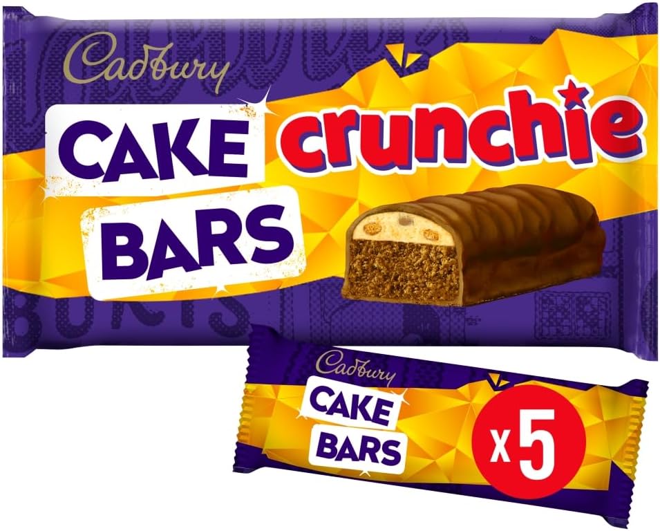 Milk Chocolate Crunchie Cake Bars, 5 Individually Wrapped Bars (Pack of 1)