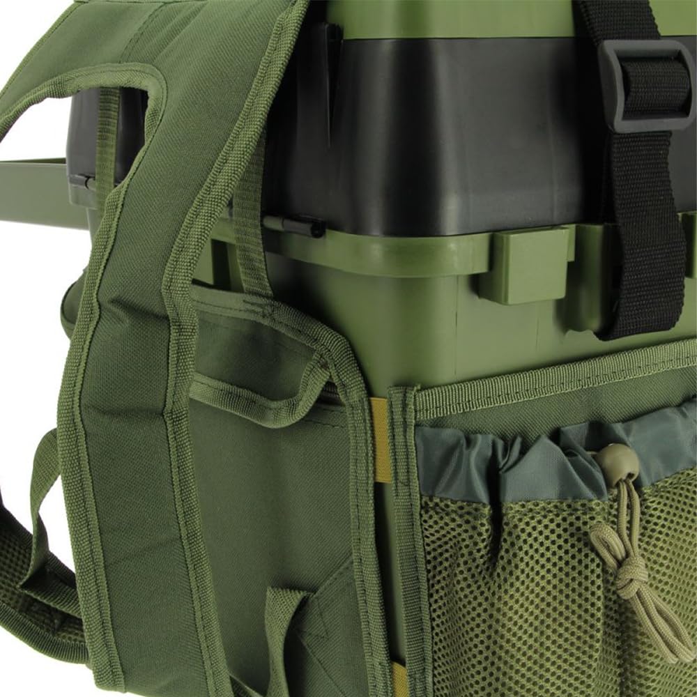 G8DS [Multi Angelkoffer-Rucksack & Sitz-Kiepe in 1 Angeltasche inklusive 4X Tackle-Angelbox für Angelzubehör im Deckel, Angeltasche mit Boxen Angel Tasche Angeltaschen Angelrucksack mit Boxen